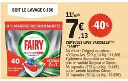 E.Leclerc FAIRY Capsules lave vaisselle offre