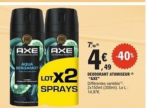 E.Leclerc AXE Deodorant atomiseur offre