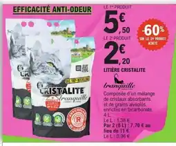 E.Leclerc TRANQUILLE Litière cristalite offre