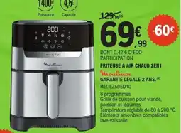 E.Leclerc MOULINEX Friteuse à air chaud 2en1 offre