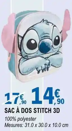 E.Leclerc SAC À DOS STITCH 3D offre
