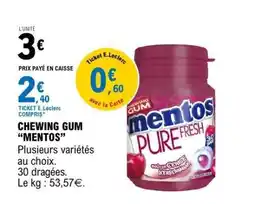 E.Leclerc CHEWING GUM MENTOS offre