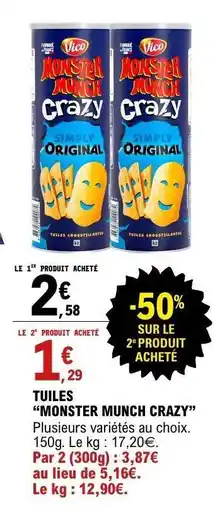E.Leclerc TUILES “MONSTER MUNCH CRAZY” offre