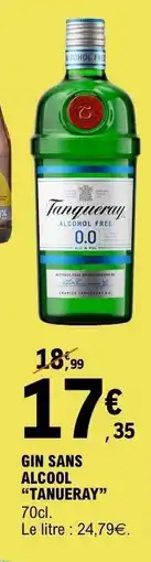 E.Leclerc Gin sans alcool TANQUERAY offre