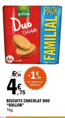 E.Leclerc BISCUITS CHOCOLAT DUO GULLON offre