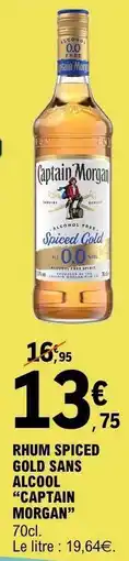 E.Leclerc RHUM SPICED GOLD SANS ALCOOL “CAPTAIN MORGAN” offre