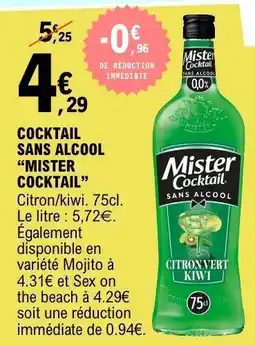 E.Leclerc COCKTAIL SANS ALCOOL “MISTER COCKTAIL” offre