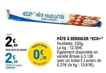 E.Leclerc PÂTE À DÉROULER “ECO+” offre