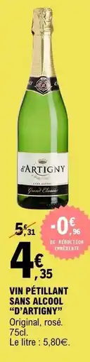 E.Leclerc Vin Pétillant Sans Alcool D'Artigny offre