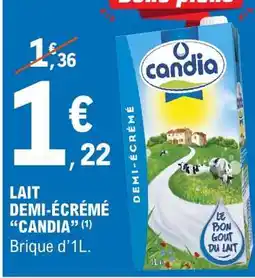 E.Leclerc Lait Demi-Écrémé 'Candia' offre