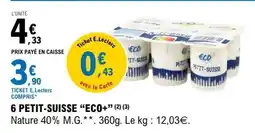 E.Leclerc 6 PETIT-SUISSE “ECO+” offre