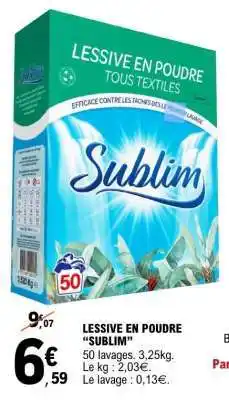 E.Leclerc LESSIVE EN POUDRE SUBLIM offre