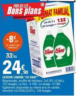 E.Leclerc LESSIVE LIQUIDE LE CHAT offre