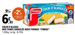 E.Leclerc COLIN D'ALASKA MSC PANÉS SURGELÉS MAXI FORMAT FINDUS offre