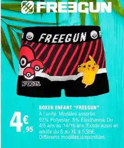 E.Leclerc BOXER ENFANT 'FREEGUN' offre