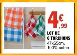E.Leclerc LOT DE 6 TORCHONS offre