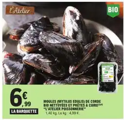 E.Leclerc Moules (Mytilus edulis) de corde bio offre