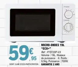 E.Leclerc MICRO-ONDES 19L ECO+ offre