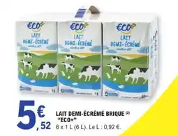 E.Leclerc LAIT DEMI-ÉCRÉMÉ BRIQUE ECO+ offre