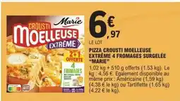 E.Leclerc PIZZA CROUSTI MOELLEUSE EXTRÊME 4 FROMAGES SURGELÉE “MARIE” offre