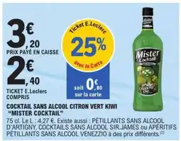 E.Leclerc Cocktail Sans Alcool Citron Vert Kiwi 'Mister Cocktail' offre
