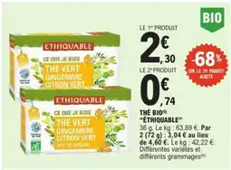 E.Leclerc THÉ BIO ETHIQUABLE offre