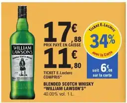 E.Leclerc BLENDED SCOTCH WHISKY WILLIAM LAWSON'S offre
