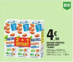 E.Leclerc BOISSON VÉGÉTALE AMANDE BIO BJORG offre