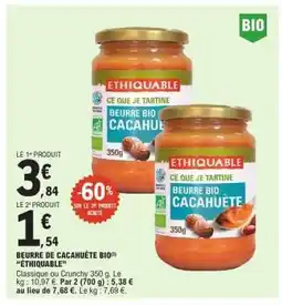 E.Leclerc Beurre De Cacahuète Bio Ethiquable offre