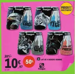 E.Leclerc LOT DE 4 BOXERS HOMME offre