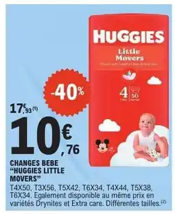 E.Leclerc CHANGES BEBE “HUGGIES LITTLE MOVERS” offre