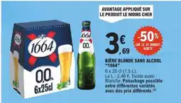 E.Leclerc Bière blonde sans alcool 1664 offre