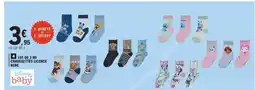 E.Leclerc Lot de 3 mi chaussettes licence bébé offre