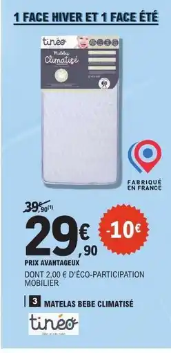 E.Leclerc Matelas Bébé Climatisé offre
