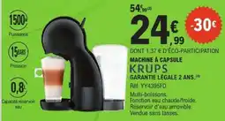 E.Leclerc MACHINE À CAPSULE KRUPS offre