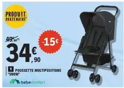 E.Leclerc Poussette Multipositions 'Snow' offre