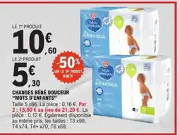 E.Leclerc Changes Bébé Douceur 'Mots d'Enfants' offre