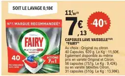 E.Leclerc Capsules Lave-vaisselle FAIRY offre