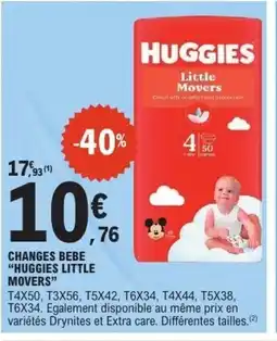 E.Leclerc HUGGIES LITTle MOVERS Changes bebe offre