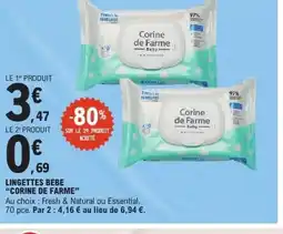 E.Leclerc CORINE DE FARME Lingettes bebe offre