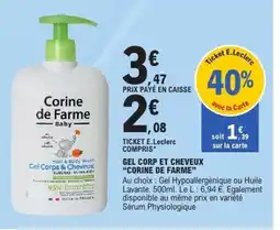 E.Leclerc CORINE DE FARME Gel corp et cheveux offre