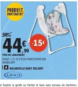 E.Leclerc GRACO Balancelle baby delight offre