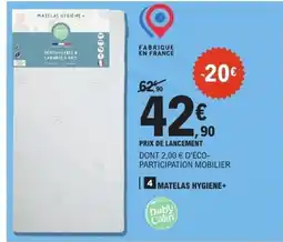 E.Leclerc BABY CALIN Matelas hygiene+ offre