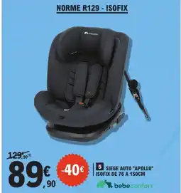 E.Leclerc BEBECONFORT Siege auto apollo offre