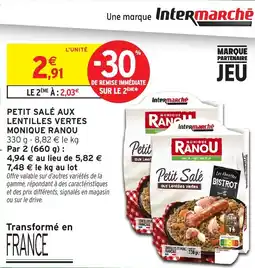 Intermarché Express Petit salé aux lentilles vertes monique ranou offre