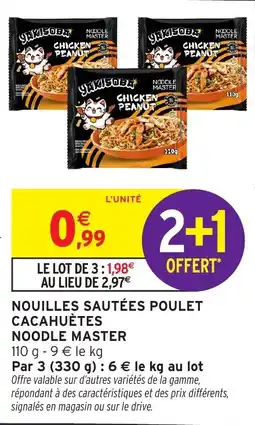 Intermarché Express Nouilles sautées poulet cacahuètes noodle master offre