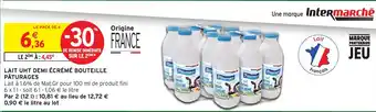 Lait uht demi écrémé bouteille pâturages