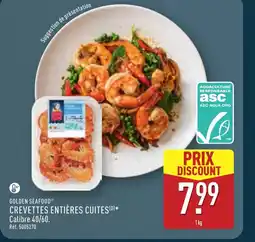 ALDI GOLDEN SEAFOOD Crevettes entières cuites offre