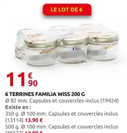 Rural Master 6 terrines familia wiss 200 g offre