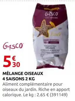 Rural Master Gasco mélange oiseaux 4 saisons 2 kg offre